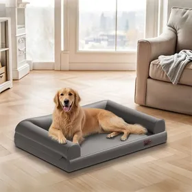 Meilleurs prix pour Panier pour Chien - BingoPaw - 97x73x18cm Coussin pour Chien avec Fond Antidérapant Lit pour Chien - Gris - L