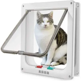 Meilleurs prix pour Chatière grande 28×24.9cm - Verrouillage 4 voies pour chats/petits chiens (circonférence 63cm) - Facile à installer - Étanche et dis