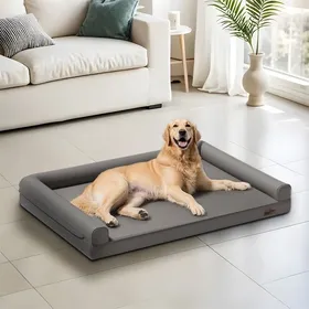 Meilleurs prix pour Panier pour Chien - BingoPaw - 117x90x18cm Coussin pour Chien avec Fond Antidérapant Lit pour Chien - Gris - XL
