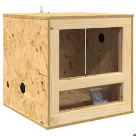 Comparer les prix de [9814614]boîte délevage Terrarium Marron 40x40x40 cm OSBPoids:8.5 Kg
