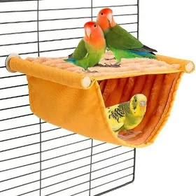 Comparer les prix de Jouet pour oiseau Hamac pour oiseaux accessoire pour cage à perroquet set lavable jaune S