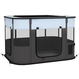 Meilleurs prix pour WEIGULO Parc pour petit chien avec porte fenêtre parc pliable convient aux petits animaux jusquà 10 kg 94 x 74 x 60 cm gris