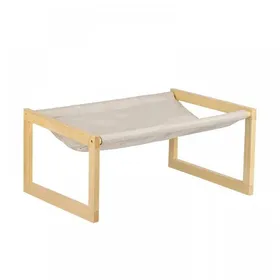 Comparer les prix de KEDIA Lit pour animaux Hamac pour chat sur pied Lit en bois amovible pour chat 50*40*25cm Blanc Robuste et Durable