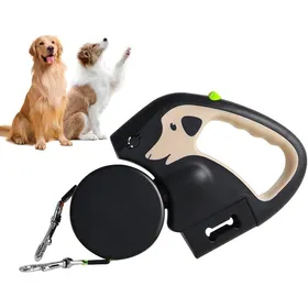 Meilleurs prix pour Laisse double rétractable pour chien - Système anti-nœuds à 360° - Éclairage LED et porte-sacs à déjections canines -
