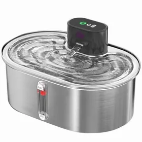 Comparer les prix de Fontaine a Eau Chat sans Fil en Inox 3.5L  - Technologie sans Pompe - 20 dB - 5000mAh