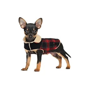 Meilleurs prix pour Manteau Chien en Plaid Veste dhiver Chaude Rouge XS - Sport - Polaire Polyester - Col carré - Moyen - Scratch - Imperméable