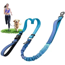 Meilleurs prix pour 6 en 1 Laisse Main Libre Chien Laisse Jogging Élastique Rétractable avec Coutures Réfléchissantes