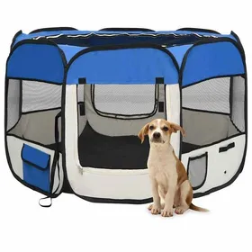 Meilleurs prix pour Lemon Cage pour animaux de compagnieVIDAXLChenil Parc pour chiens pliable avec sac de transport Bleu 90x90x58 cm CCL88684352