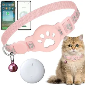Comparer les prix de Collier GPS Chat sans Abonnement/SIM Traceur IP67 Étanche iOS/Android Localisation Temps Réel Anti-Perte (A) Meoiruery