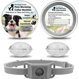 Comparer les prix de Pets Collier Antiparasitaire Collier Anti Puces Tique Chien  Chat Réglable Pendentif Répulsif aux Huiles Essentielles - Gris