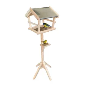 Comparer les prix de Relaxdays Mangeoire pour oiseaux avec support toit étanche jardin balcon et terrasse nichoir bois de sapin naturel