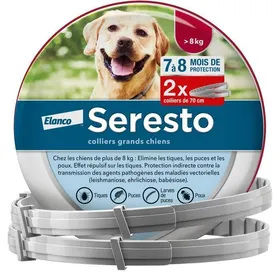 Comparer les prix de Chien Collier Anti-Puces et Anti-Tiques +8kg 2 units multicolore PIPETTE ANTIPARASITAIRE