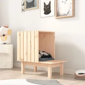 Meilleurs prix pour SALE 2026 Meuble pour chats Brun - Maison pour chat 60x36x60cm - bois de pin massif PRO939195285
