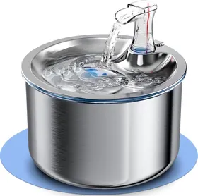 Meilleurs prix pour Fontaine à Eau pour Chat,Acier Inoxydable,2l,Fontaine à Boire pour Animaux de Compagnie avec Débit d'eau Réglable,Anti-Brûlure à