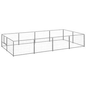Meilleurs prix pour Chenil pour Chien Exterieur Argenté 400x200x70 cm Acier Cage Chien avec Porte Enclos Animaux Espace dexercice