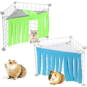 Comparer les prix de ®RisingFF Cachette dangle en polaire pour cochon dInde 2 pièces hamac et lit de couchage pour furet mignon