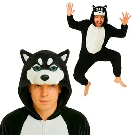 Meilleurs prix pour Pyjama Onesie Kigurumi Costume Déguisement Noir Husky