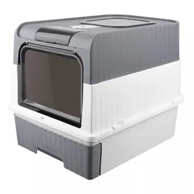Meilleurs prix pour XJING-Boîte à litière pour chats - avec 1 tiroir de sac de déodorisation - 49 * 37 * 35cm - Gray - 49 * 37 * 35cm - Gris