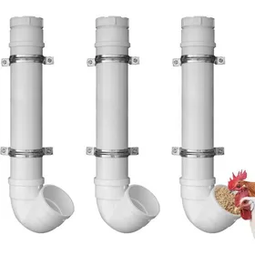 Meilleurs prix pour Mangeoire automatique pour poules - MICH - Ensemble de 3 - PVC durable - Épaisseur 5 mm - Fixation murale