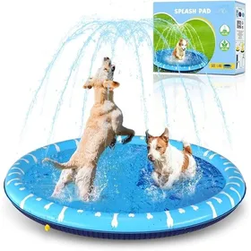 Meilleurs prix pour Piscine pour Chiens Grande D140cm/55in 0.55cm Épaississant Tapis de Jeu deau pour Chiens avec Éclaboussures Antidérapant