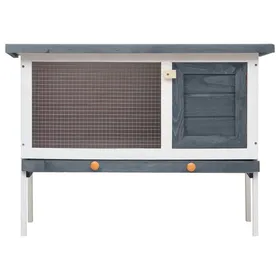 Meilleurs prix pour Bon plan Clapier Lapins Petit enclos - JILI HOT - Clapier dextérieur - 1 niveau Gris Bois - Pour Jardin Thome1213241