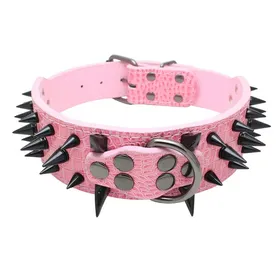 Meilleurs prix pour Collier chien cuir matelassé clouté anti-morsure large 5 cm pour chiens moyens et grands (XS) Label