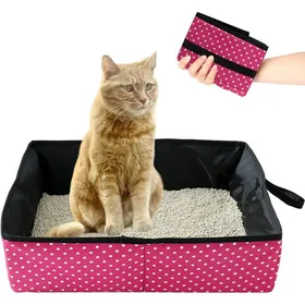 Meilleurs prix pour 1 Bac à litière pliable portable 40x30x13 cm tissu imperméable 600D pour chat voyage camping extérieur .