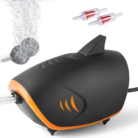 Meilleurs prix pour Pompe à air aquarium 400 L/H silencieuse 2 sorties métal avec LED réglable pour réservoir 50 à 700 L