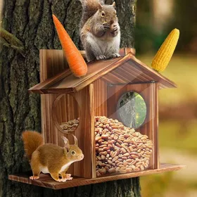 Comparer les prix de Nid - Maison pour écureuils en bois de pin et acrylique 32.5x12.7x23cm