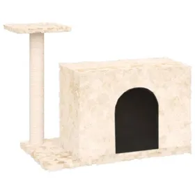 Meilleurs prix pour CLOUD Meuble relax à chat - élégant Design - Arbre à chat avec griffoir en sisal Crème 51 cm CHYNEW6867310