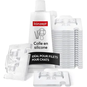 Meilleurs prix pour Crochets adhésifs extérieur 70 pcs avec Jcolle de montage extra-forte 60ml fixation de filet pour chats sur balcon sans perçage
