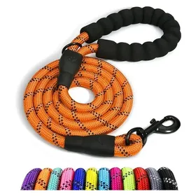 Meilleurs prix pour Laisse Chien en Nylon Orange 150cm x 12cm Avec Poigne Rembourre Douce et Fils Rflchissants YYV