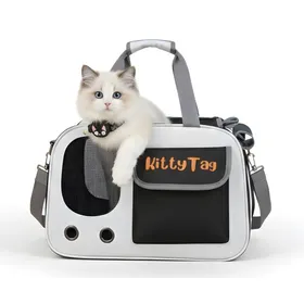 Comparer les prix de Sac Transport Chat Pliable Noir KittyTag  Sac Transport Chien Respirant Sac Chat Elegant Cage Transport Chat