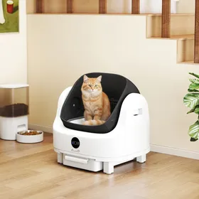 Comparer les prix de Litière chat autonettoyante bac à litière pour chat automatique ouvert isolation des odeurs/protection de sécurité blanc