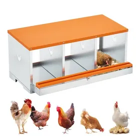 Meilleurs prix pour Pondoir Poules Pondeuses 3 Compartiments Poulailler Durable Œufs Protégés et Nettoyage Facile Double Couche Orange