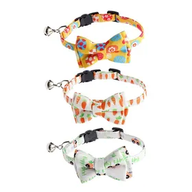 Comparer les prix de Lot de 3 colliers pour chien avec nœud papillon et boucle en métal réglables pour petit chien 10 x 28 cm
