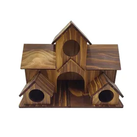 Comparer les prix de Nichoir à oiseaux en bois massif - Phoesky - 20x13x15 cm - Écologique - Pour petits animaux - Bois carbonisé