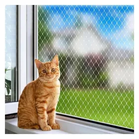 Meilleurs prix pour Filet Protection Chat Balcon 3x4m Transparent Découpable Sans Perçage Fenêtre Porte Sécurité Félin PIQUET DATTACHE