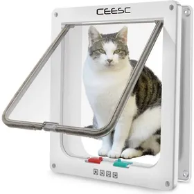Meilleurs prix pour Chatière TD® pour chat et chien facile à installer rabattable et verrouillable (235 x 252 x 55 cm)-keeper