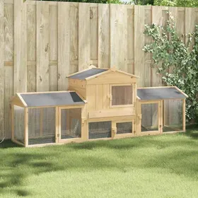 Meilleurs prix pour Moderne Enclos poulailler Marron 225 x 60 x 89cm Bois de pin massif@FR(62084)
