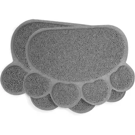 Meilleurs prix pour 1 pièce Tapis litière chat forme de patte PVC imperméable antidérapant 42×32 cm pour bac à litière intérieur .