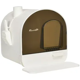 Meilleurs prix pour Cat Toilet avec des toilettes avec des chats jusquà 5 kg avec couvercle tapis de litière pour chats plastique blanc