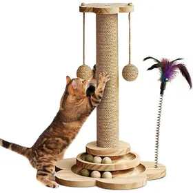 Meilleurs prix pour Arbre à chat en sisal naturel – Grattoir robuste pour petits chats dintérieur–Jouet pour chaton avec griffoirsplateforme de jeu