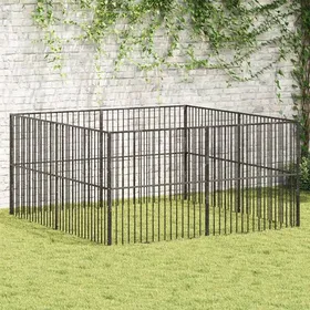Comparer les prix de vidaXL Parc pour chien 8 panneaux - Noir