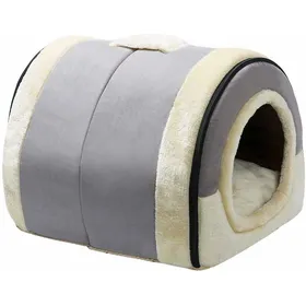 Meilleurs prix pour Cat Bed for Dogs Foldable 2 in 1 Soft and Warm Pet Kennel Crystal Velvet Beds