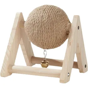 Comparer les prix de Jouets pour Animaux Lapin Sisal Griffe Balle Lapin Grattoir avec Boule Canapé Protecteur Support en Bois Portable avec Cloche Lap