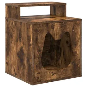 Meilleurs prix pour Maison pour Chat - vidaXL - cabane pour chat - bois dingénierie - chêne fumé - 425 x 40 x 535 cm{fxf27h}