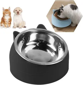 Meilleurs prix pour Bols en Acier Inoxydable pour Chats Antidérapants et Incliné pour Confort et Anti-Vomissements
