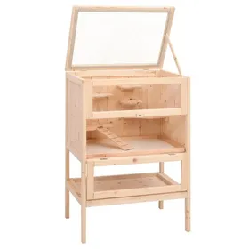 Meilleurs prix pour RemiseClapier - UU - Animaux - Cage à hamster 55x40x80 cm bois massif de sapin JILIMAISON2025 2748220