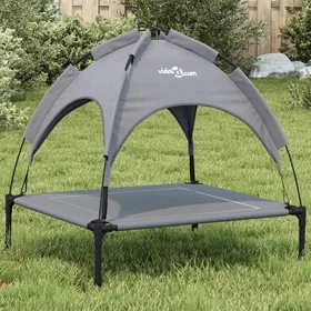 Comparer les prix de Automne/hiverLit pour chien avec auvent anthracite tissu Oxford et acier - HAuteur:70cm - Grande Taille &FR_323317